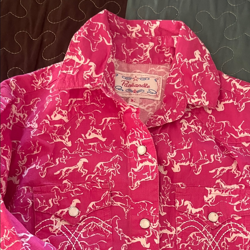 Panhandle long sleeve snap up